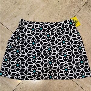Stylish Black and White Patterned Skort- UPF 50+